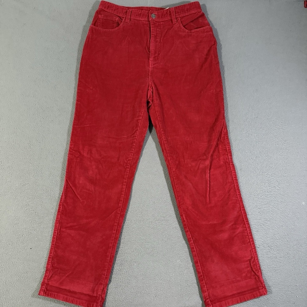 Faded Glory Pants Women's 10 Red Corduroy Stretch‎ Y2K Grunge 2000s